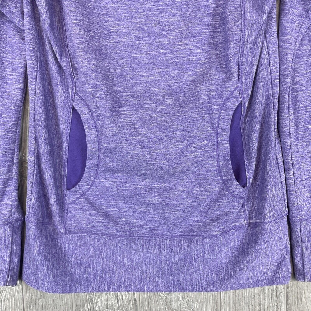 Prana‎ Women Small Jacket Sweatshirt Heather Purple Cowl Neck Active Travel Soft - Picture 4 of 7